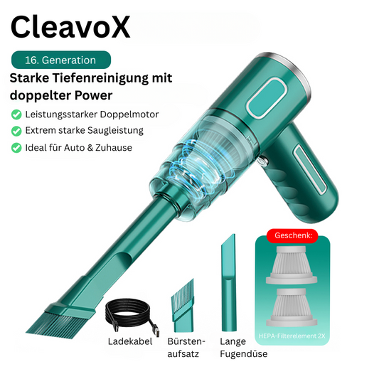 CleavoX – Kabelloser Handstaubsauger für Auto & Zuhause