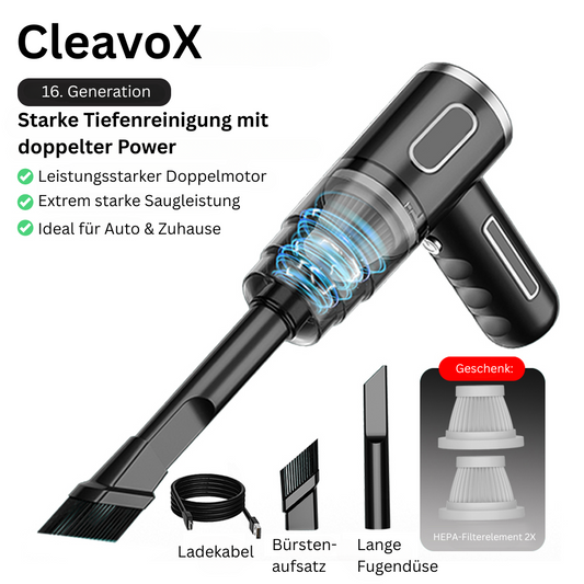 CleavoX – Kabelloser Handstaubsauger für Auto & Zuhause